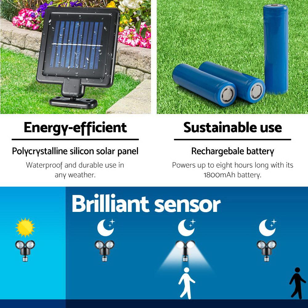 Set of 4 x 22 LED Solar Powered Dual Light Security Motion Sensor Flood Lamp Outdoor - Johnny Boy