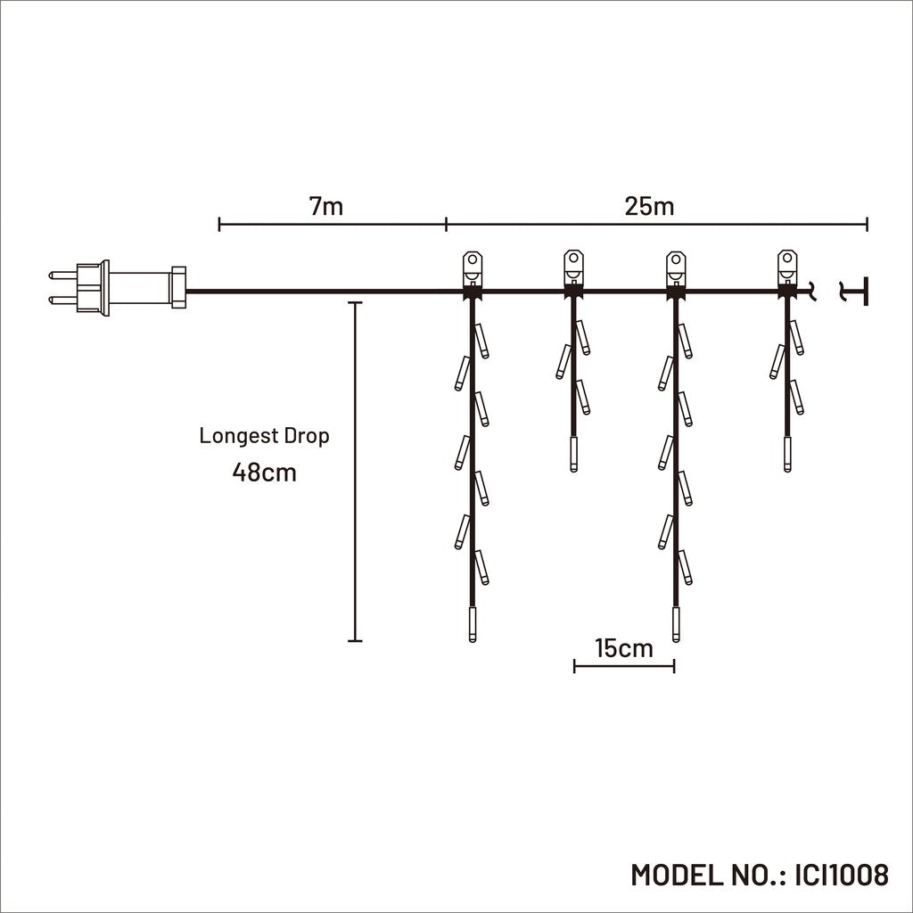 1008 LED Waterfall Icicle Light - White+Blue - Johnny Boy