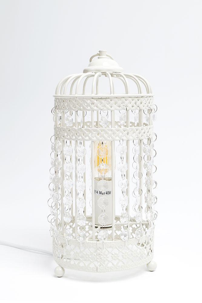 Harmony White cage Table Lamp - Johnny Boy