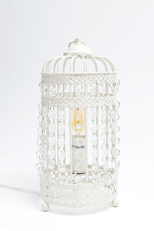 Harmony White cage Table Lamp - Johnny Boy