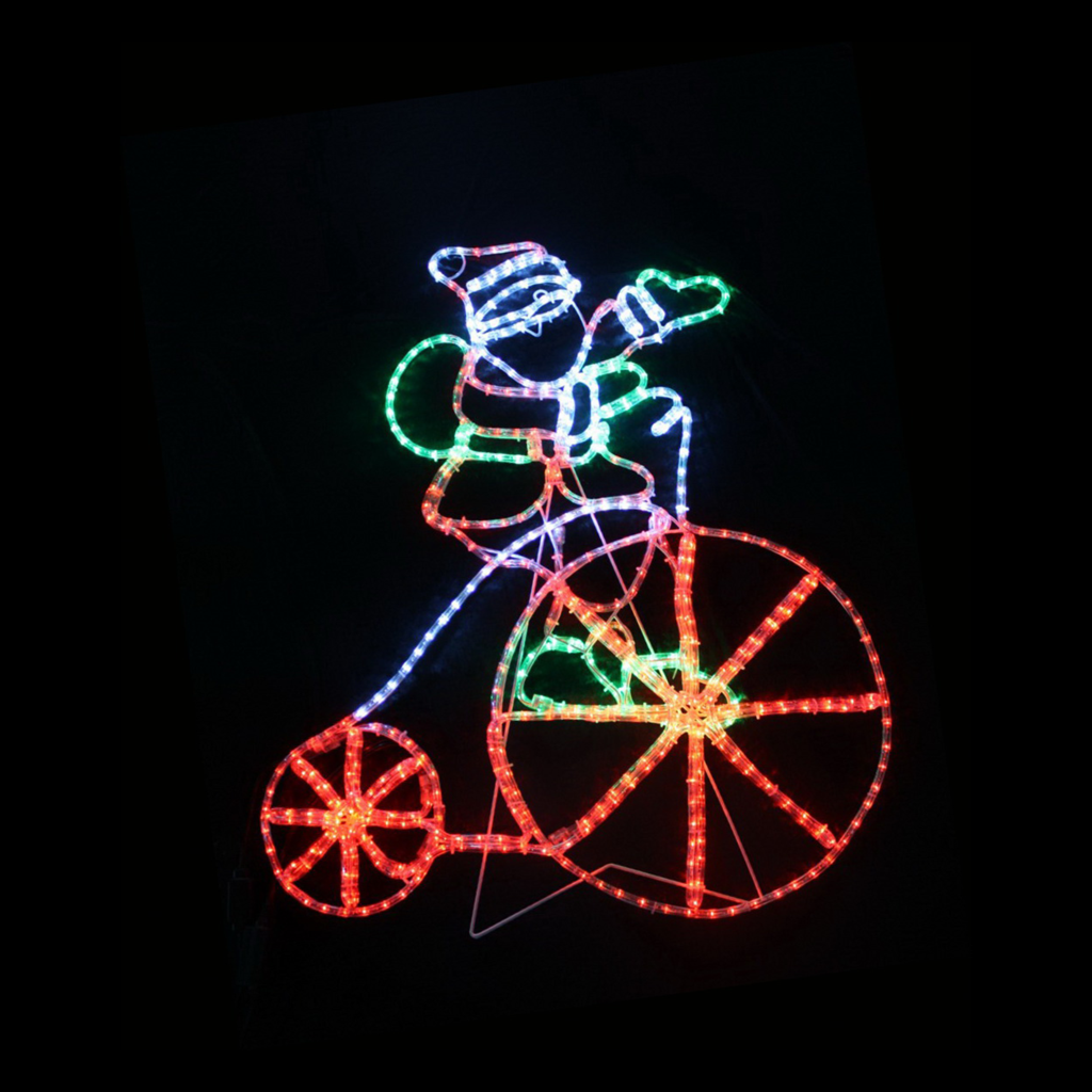 103cm LED Santa with Bike - Johnny Boy