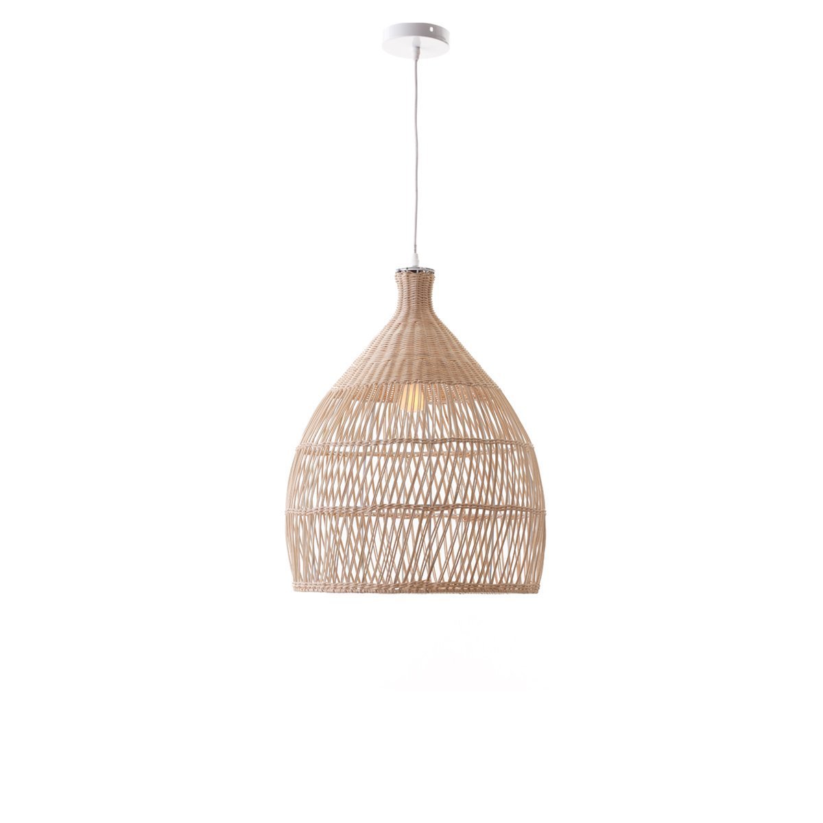 Shanen Rattan Pendant Light - White - Johnny Boy