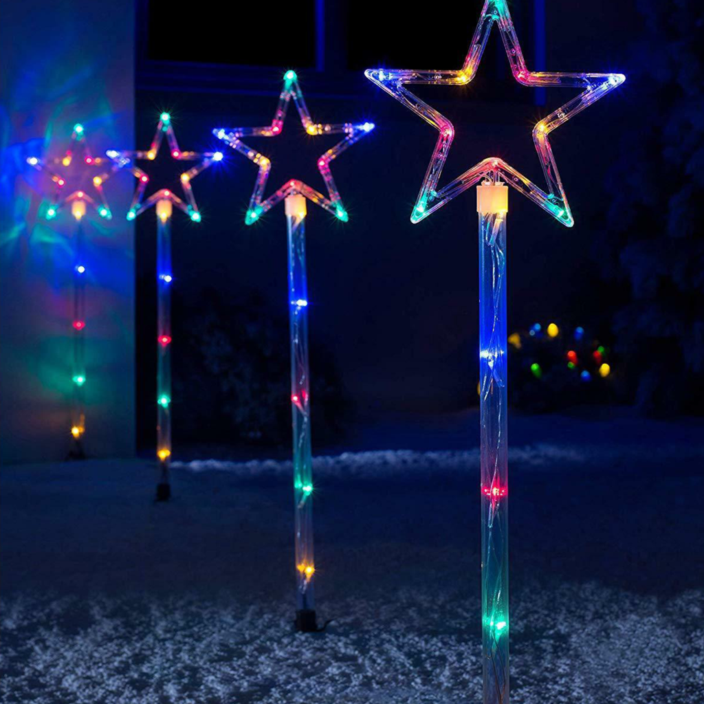 Set of 4 LED Star Path Light-Solar Power - Johnny Boy