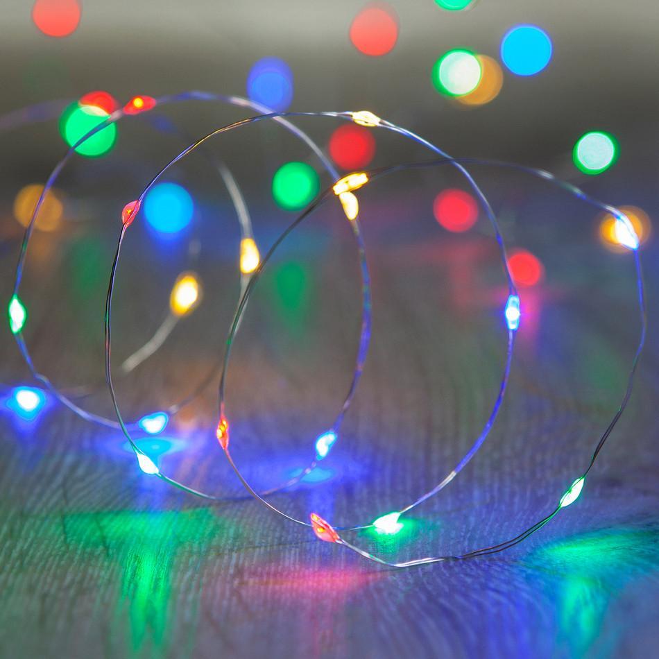 40 Micro Multicolour LED String Lights with Timer - Battery Operated - Johnny Boy