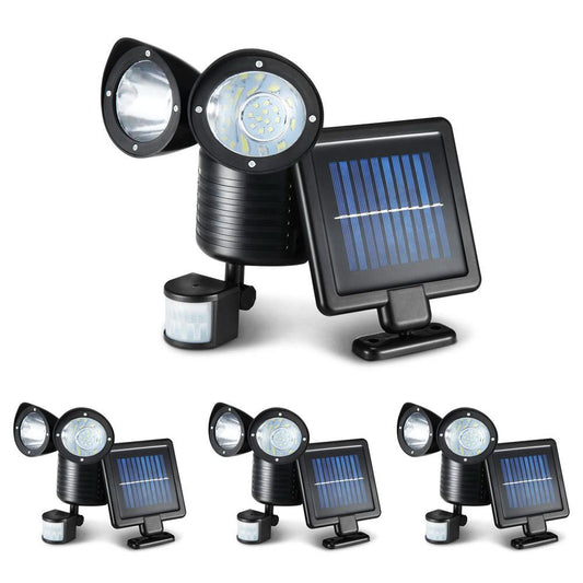 Set of 4 x  22 LED Solar Powered Dual Light Security Motion Sensor Flood Lamp Outdoor - Johnny Boy